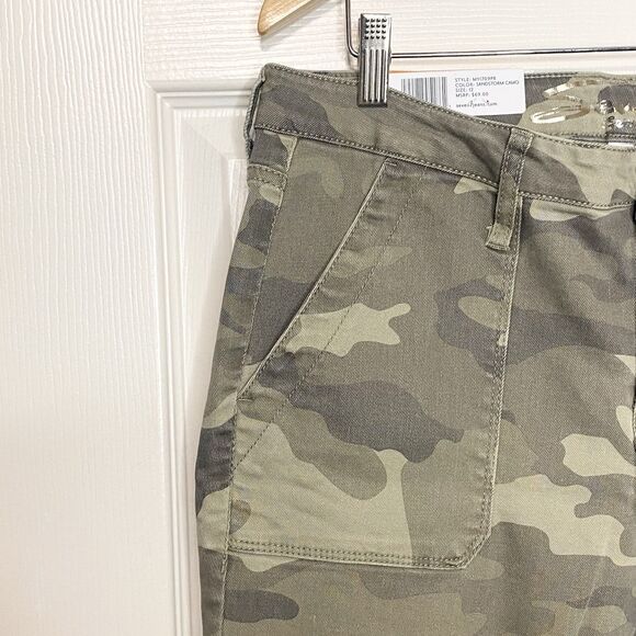 Seven7 Womens Size 12 Utility Ankle Skinny Jeans Green Camo Pockets Stretch - Picture 4 of 10